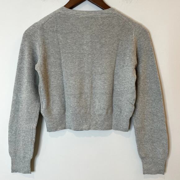 J.Crew Collection Embellished Cardigan Sweater Cotton Holiday CD379 Grey 12 13 - Picture 7 of 14